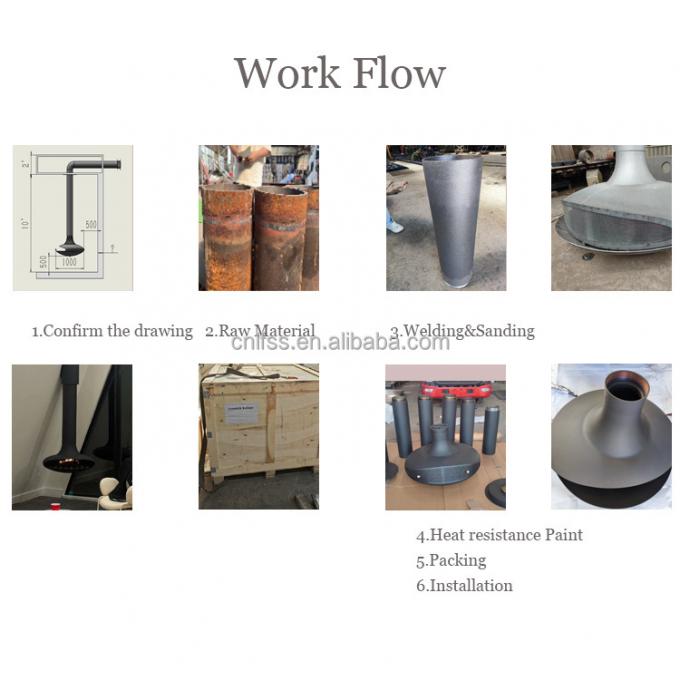 Caminha de madeira suspensa de aço interior pintura preta personalizada decorativa 3