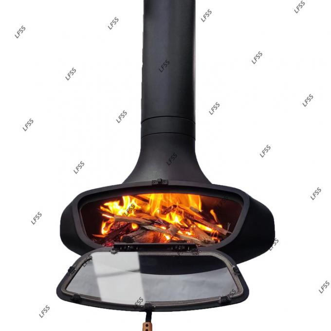 Caminha de madeira suspensa de aço interior pintura preta personalizada decorativa 21