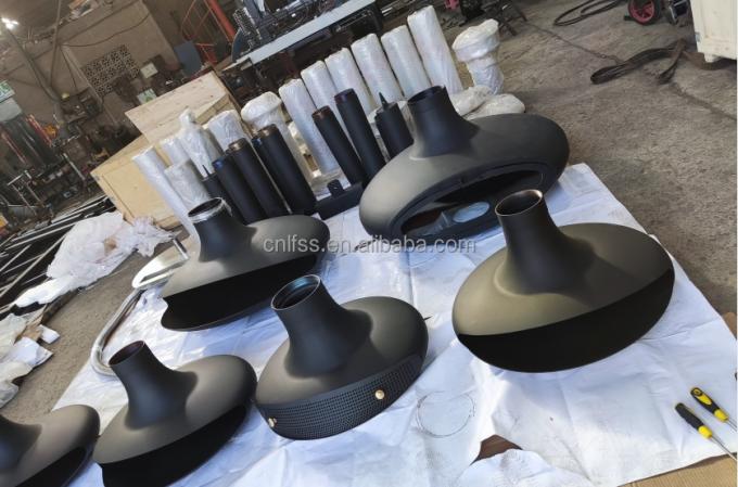 Alta qualidade Prata moderna estilo europeu Luxo vidro Arte Chaminé rotativo Móveis redondos de aço carbono 5