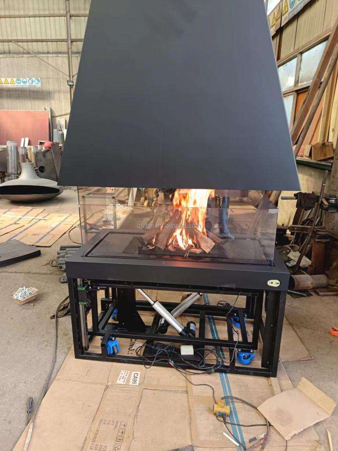 Tabela de aço carbono estilo controle remoto vidro art lareira autônomo exclusivo europeu Premium preto moderno 4