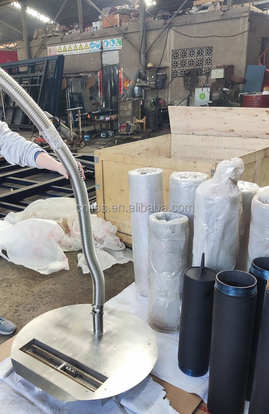 High Style Luxury Glass Art Furniture Rotating Fireplace Carbon High Grade Black Modern Steel Round Furniture (Furniture redondo de aço moderno e preto de alta qualidade) 8