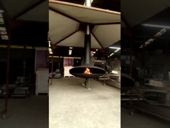 Os calefatores internos suspenderam a chaminé de madeira de Buning e a chaminé de suspensão do teto